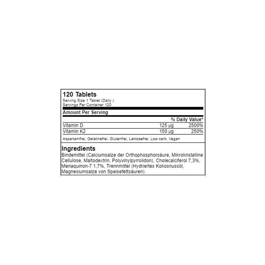 PEAK Vitamin D3+K2 120 tabs