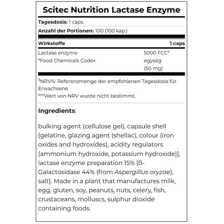 Scitec Nutrition Lactase Enzyme 100 caps