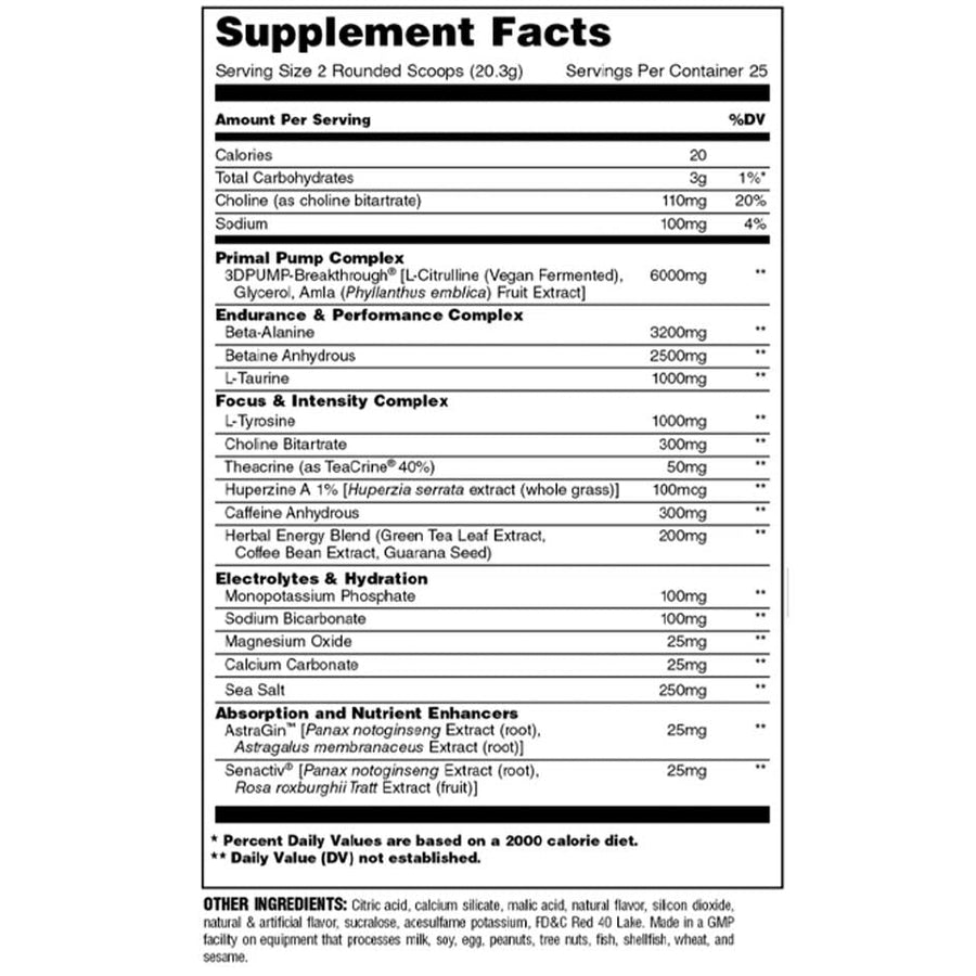 Universal Nutrition Animal Primal 25 Servings