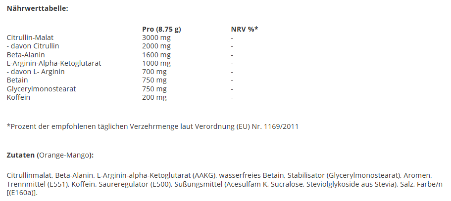BAD ASS – PRE 425 g