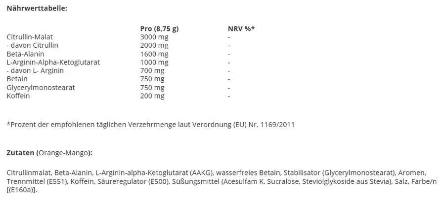 BAD ASS – PRE 425 g