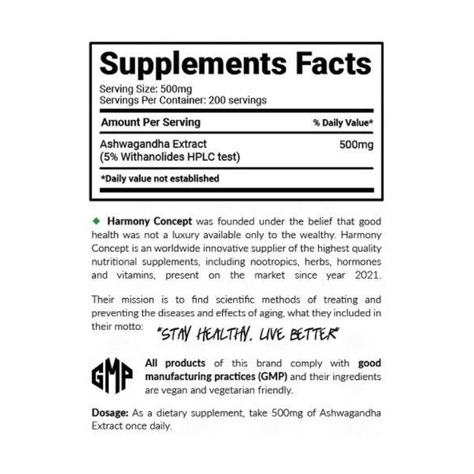 Harmony Concept Ashwagandha 5% 100g - getboost3d