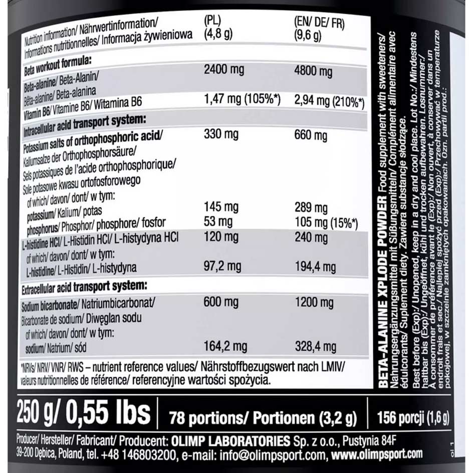 Olimp Beta-Alanine Xplode 250g - getboost3d