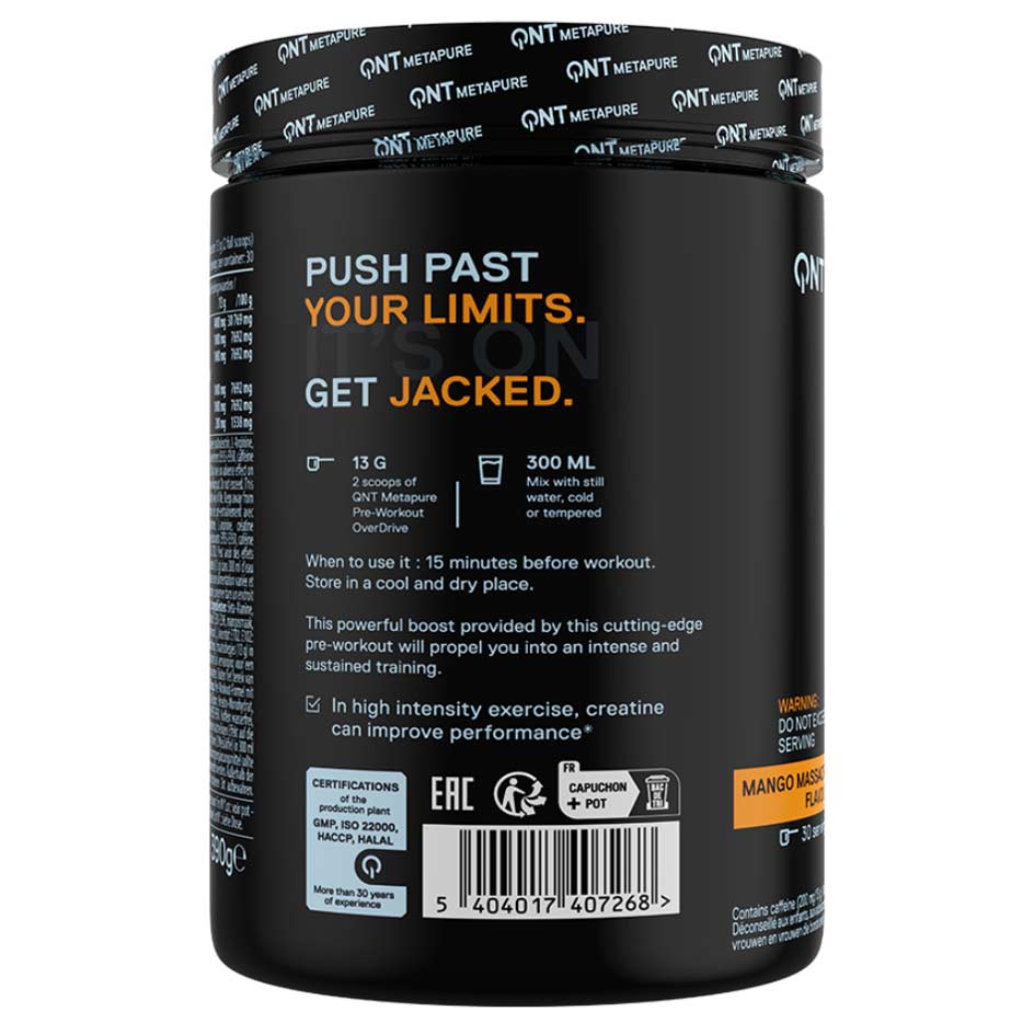 QNT Nutrition Pre - Workout Overdrive 390g - getboost3d