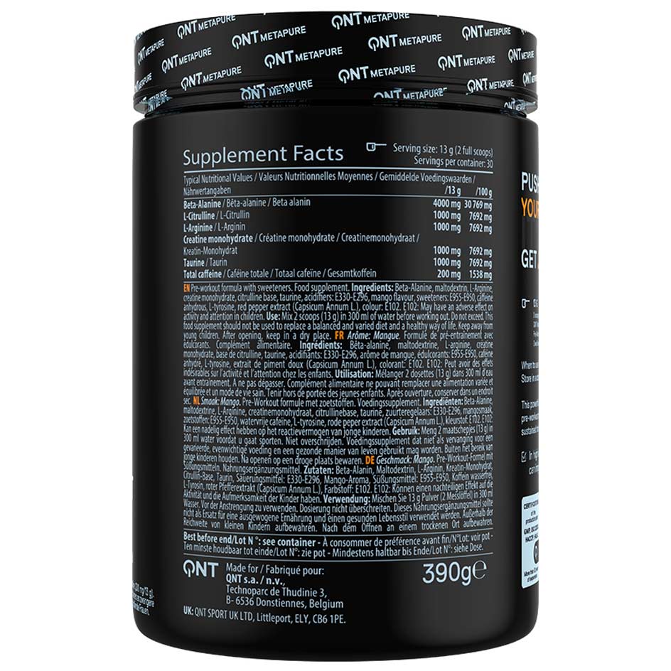 QNT Nutrition Pre - Workout Overdrive 390g - getboost3d