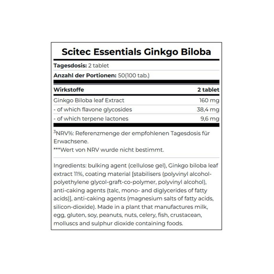 Scitec Nutrition Ginkgo Biloba 100 tabs