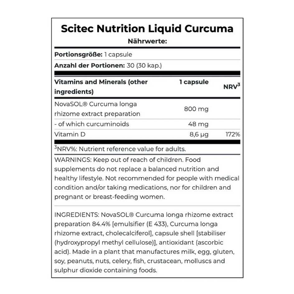 Scitec Nutrition Liquid Curcuma 30 caps