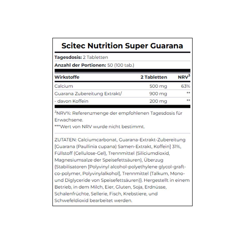 Scitec Nutrition Super Guarana 100 tabs