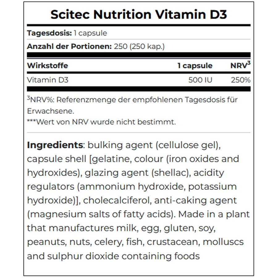 Scitec Nutrition Vitamin D3 250 caps