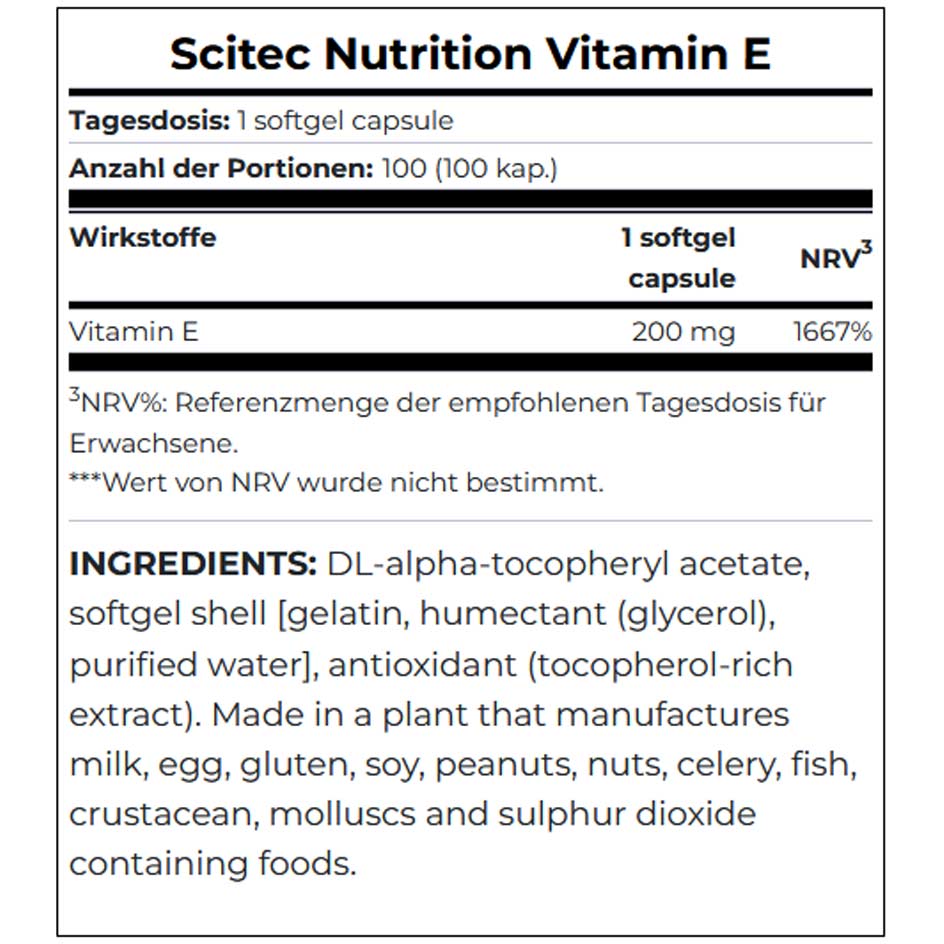 Scitec Nutrition Vitamin E 100 caps (MHD-Ausverkauf)