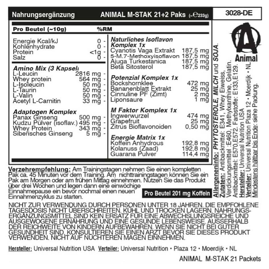Universal Nutrition Animal M - Stak 21 Packs - getboost3d